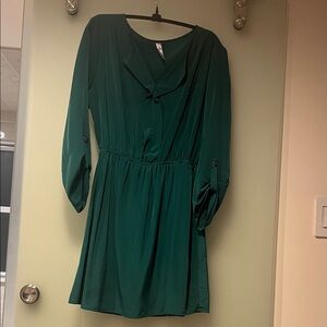 Francesca's Collections Green Long Sleeve Dress